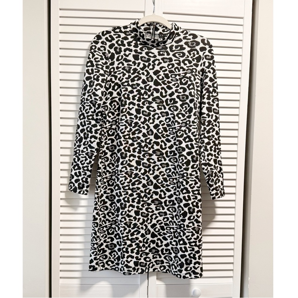 Tribal Leopard Print Mock Neck Dress – Size Medium